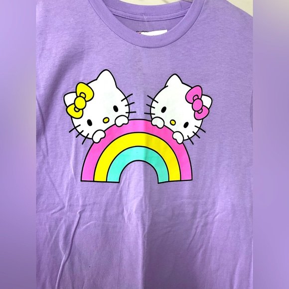 Hello Kitty rainbow Sanrio purple cotton T-shirt, Bioworld - Picture 5 of 8